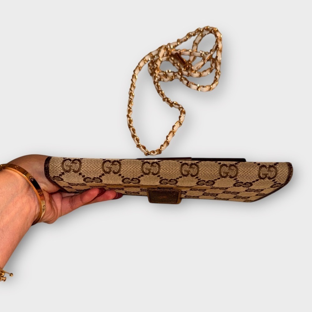 Gucci GG Canvas Wallet w/ Optional Gold + Silver Chain (Authentic, COA Included) - Picture 10 of 15